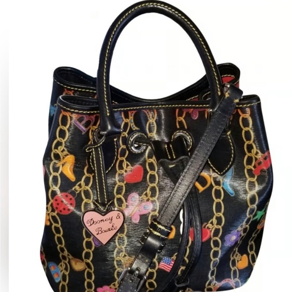 Dooney & Bourke Handbags - Rare Dooney and Bourke Drawstring Bucket Bag Chain Pattern